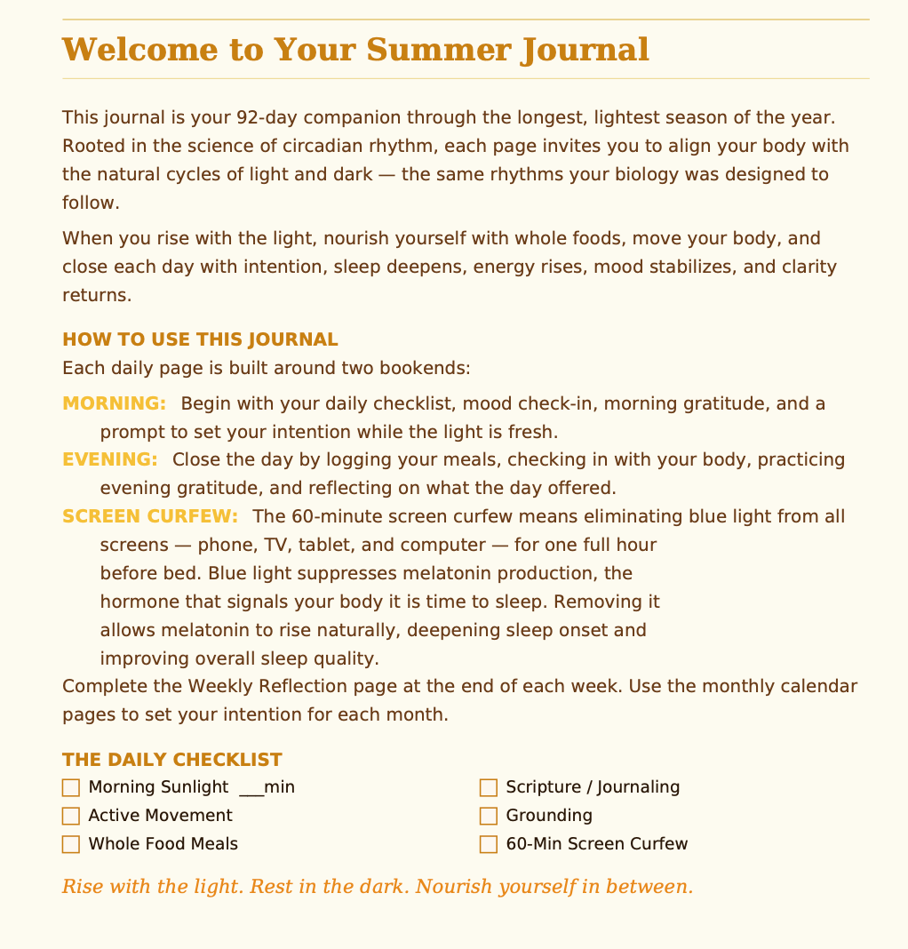 Summer Journal June - August 2026