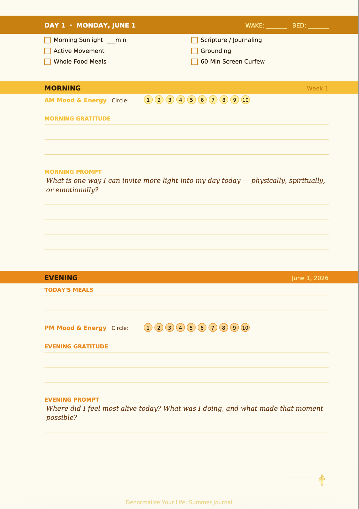 Summer Journal June - August 2026