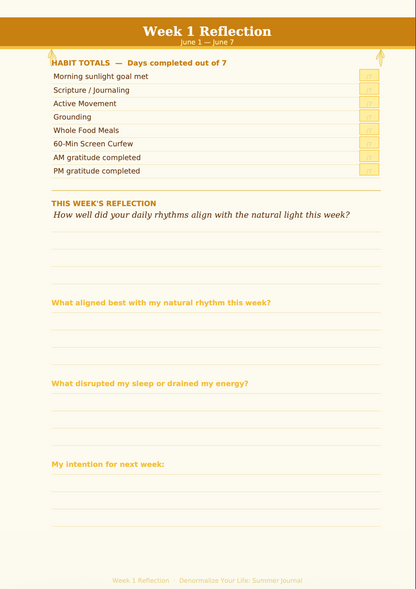 Summer Journal June - August 2026